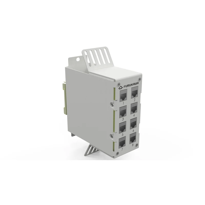 PATCH PANEL PARA RIEL DIN INDUSTRIAL 8P – GRIS